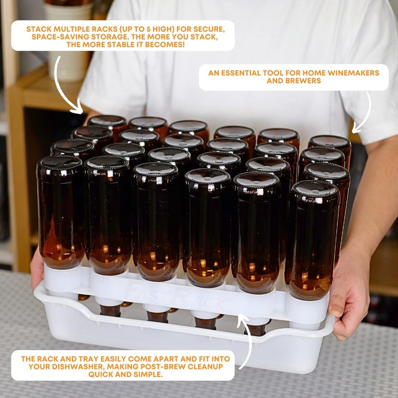 FASTFERMENT - 24-Bottle Drying Rack & Tray| Bottle Drying Tree