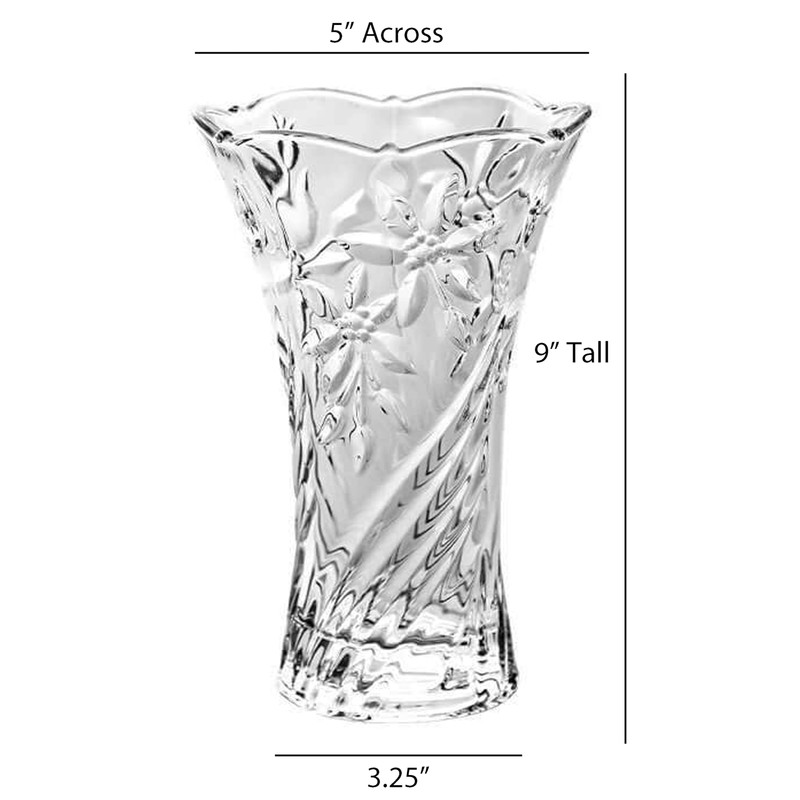 Lorren Home Trends 9" Tall Scalloped Flower Vase for Home