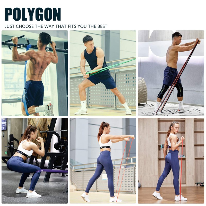 Polygon Pull Up Assist Resistance Exercise Bands, Heavy Duty Assistance