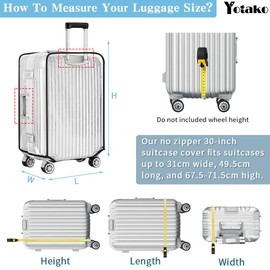 Yotako Clear PVC Suitcase Cover Protectors 30 Inch Luggage Cover Protectors for Wheeled Suitcase (30''(25.80''H x 20.50''L x 13.00''W))