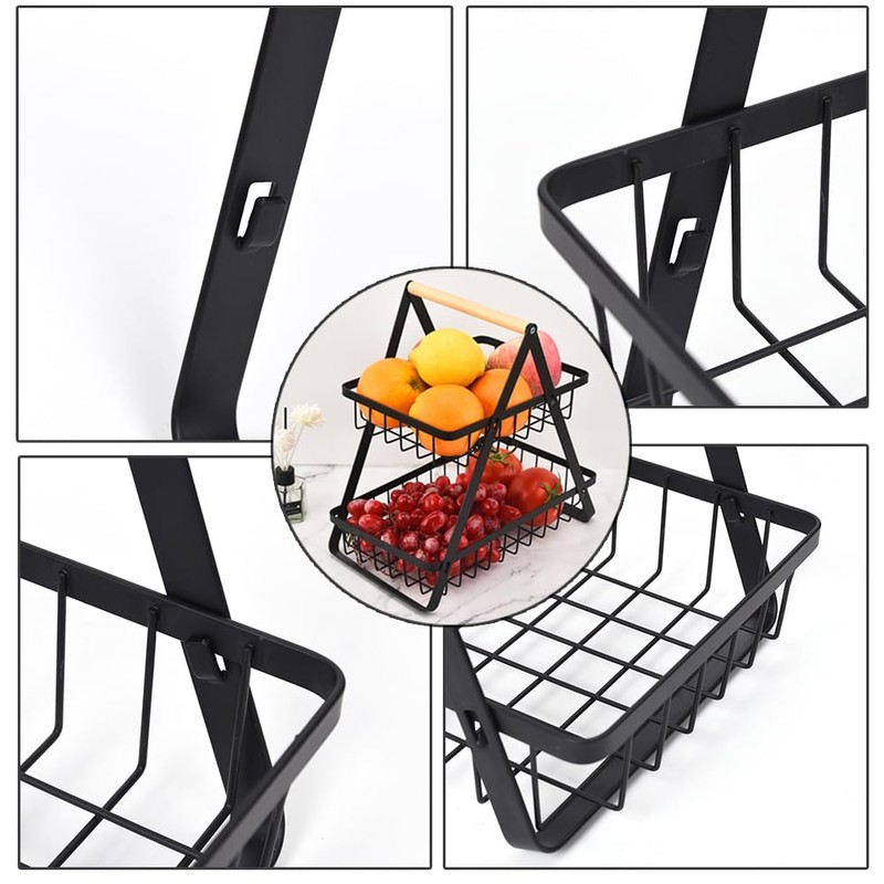 TOMVAES 2 Tier Fruit Basket for Kitchen Countertop Fruit Vegetable