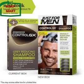 Just for Men Control GX Grey Reducing Shampoo, Gradual Hair Color for Stronger a