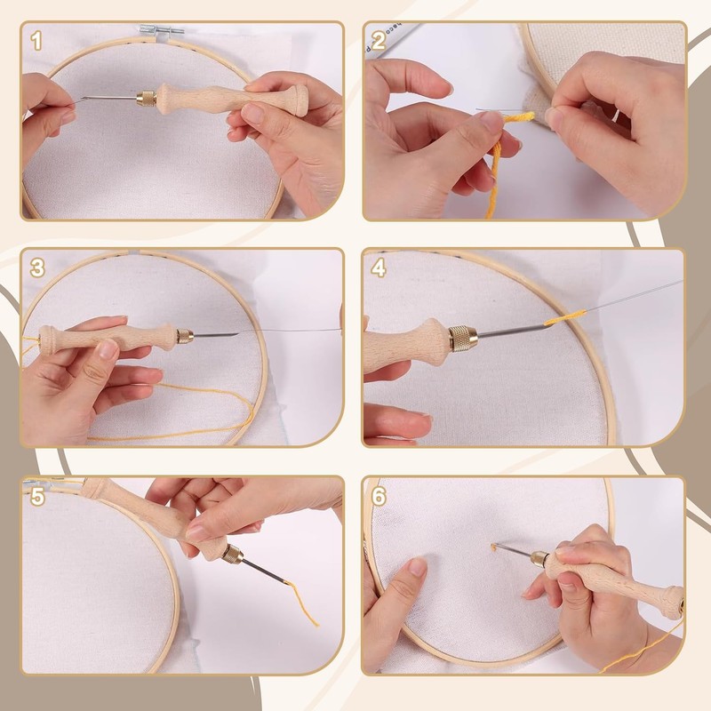 Punch Needle Tool Kit Set - Adjustable Embroidery Punch Needles