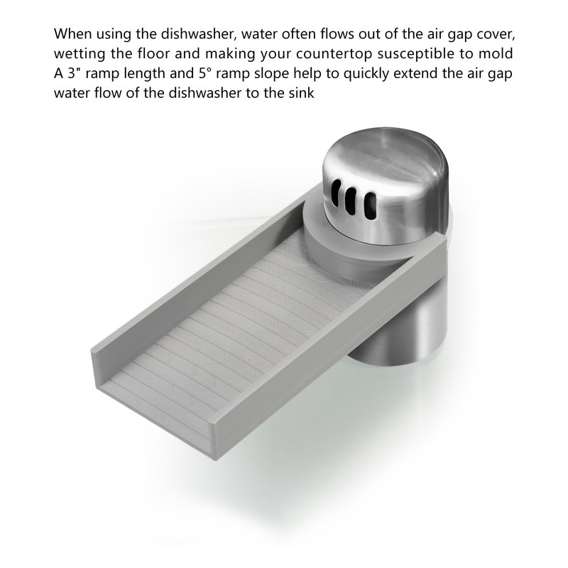 LUAATT Dishwasher Air Gap Cover Water Ramp,3" Ramp Helps Guide