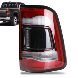 Lathsy LED Tail Light Black Cover with Blind Spot Compatible With 2019-2023 Dodge Ram 1500 Right Passenger Side Replace 68263397AE
