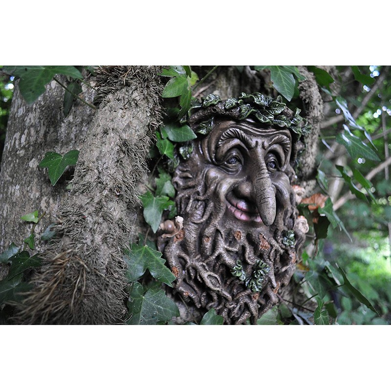 Fiesta Studios Treant Face Wall Plaque Large Garden, Greenman Decorative
