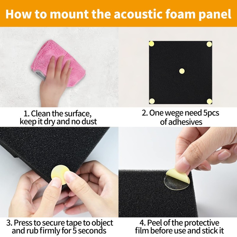 Focusound 300 Pack Yellow Point Double-Sided Adhesive Dots for Acoustic