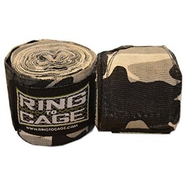 Ring to Cage Grey CAMO Printed Handwraps Mexican Style Stretchable 180"