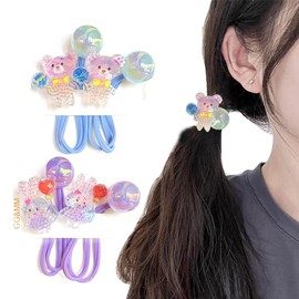 Wenlly 5 pairs set multicolor & Interesting design hair ties, double headed elastic ponytail holders, sweet hair scrunchies, hair accessories