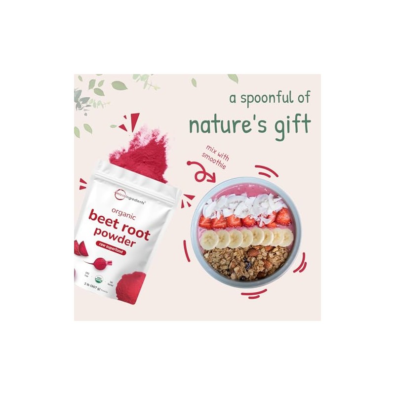 Micro Ingredients Organic Beet Root Powder, 2 Pounds | Cold