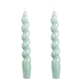 Spiral Taper Candle Unscented Twisted Candlesticks 7.8Inch 2pack Unscented Dripless Twisted Candlesticks for Dinner Party Wedding Valentine's Day Baby Shower and Easter (2, Light Blue, 2pc20cm)