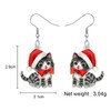 WEVENI Acrylic Christmas Earrings Dangle Cute Cat Jewelry Gifts for