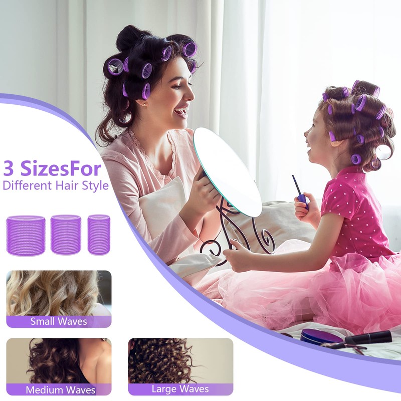 WOODFIB 31 PCS Hair Rollers Set, 18 Pcs Self Grip