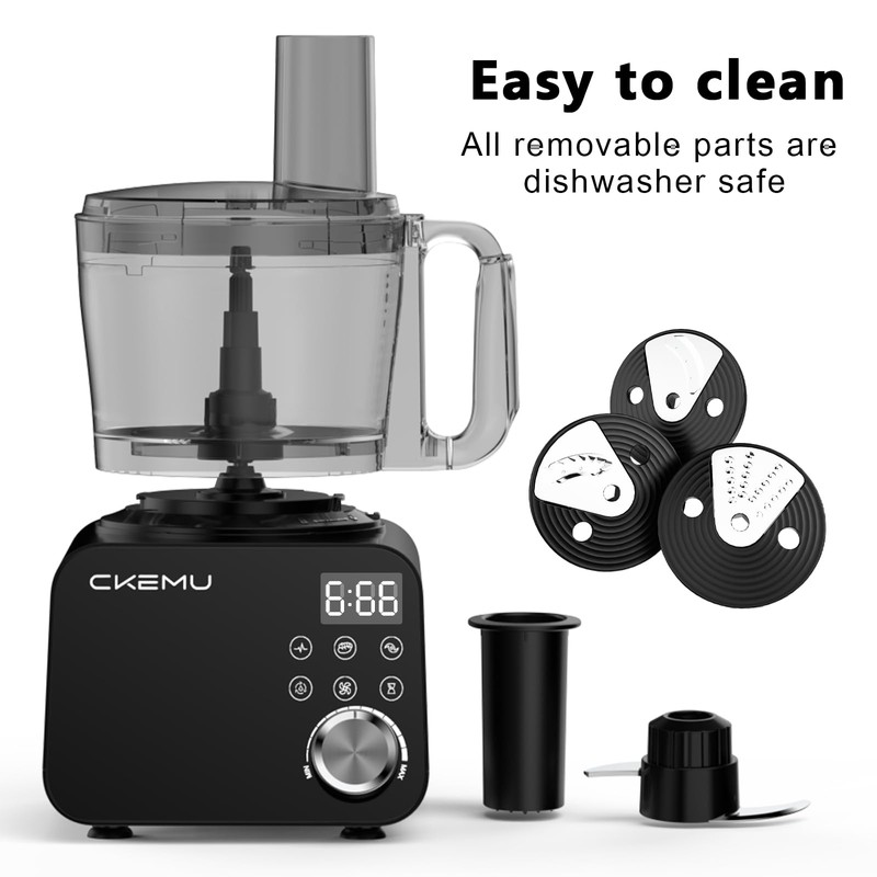 CKEMU Smart Food Processor and Vegetable Chopper, 6 Automatic Functions,