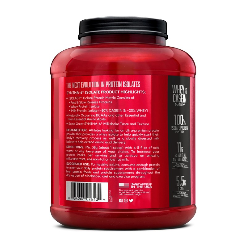 BSN SYNTHA-6 ISOLATE Protein Powder, Whey Protein Isolate, Milk Protein