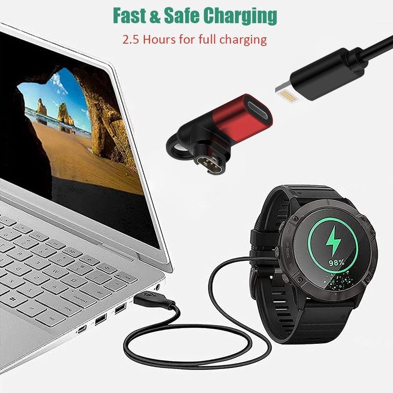 Ankky Garmin Watch Charger to 8-Pin Adapter 90 Degrees, Compatible