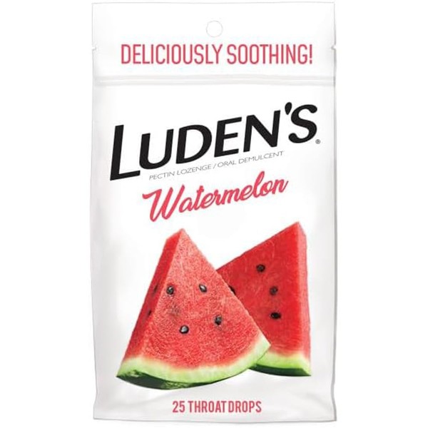 Ludens Luden's Soothing Throat Drops, Watermelon, 25 ct (Pack of
