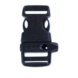 West Coast Paracord Side Release Whistle Buckle – 3/4 Inch (Black, 10 Pack)