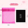 ANZNKU 50 Pack Hot Pink Organza Bags 8X12 inch Sheer