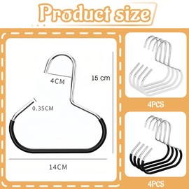 Pack of 8 cap holders, baseball cap holder, cap storage, hat hooks, cap storage, suitable for hats, scarves, ties, towels, handbags (black and white)