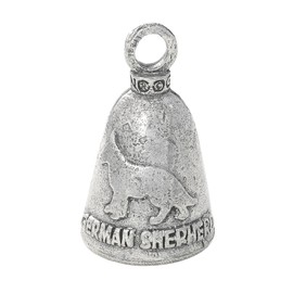 Guardian Bell German Shepherd Good Luck Bell w/Keyring & Black Velvet Gift Bag | Motorcycle Bell | Lead-Free Pewter | Made in USA