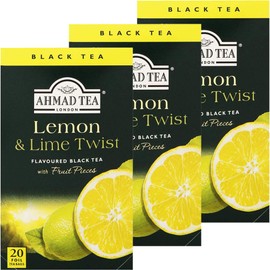 Ahmad Tea Lemon & Lime Tea Bags x 3 Bags [AHMAD TEA British Brand Individually Packaged]