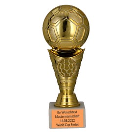 Larius Football trophy honour prize trophy – ST2 (with desired text, gold)