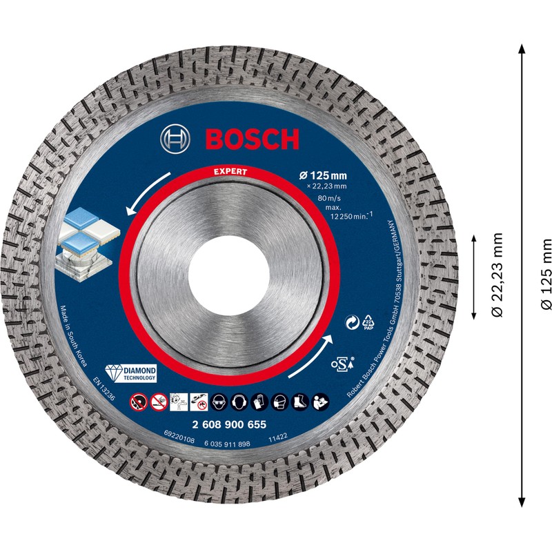 Bosch Professional 1 x Expert HardCeramic Diamond Cutting Discs (for