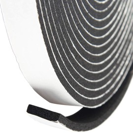 Adhesive Foam Tape, Low Density Sound Proof Insulation Closed Cell Foam Seal Weather Stripping, Buy 2 and GET 1 Free (Thick 3/8" x 3/4" x 30', Pack of 1 ROLL)