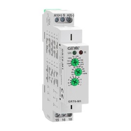 GEYA 10A Multifunctional Delay Time Relay 10 Function Choices AC/DC24V-240V 1 Output Control Relay with DIN Rail Mount (GRT6-M1,AC/DC24V-240V)