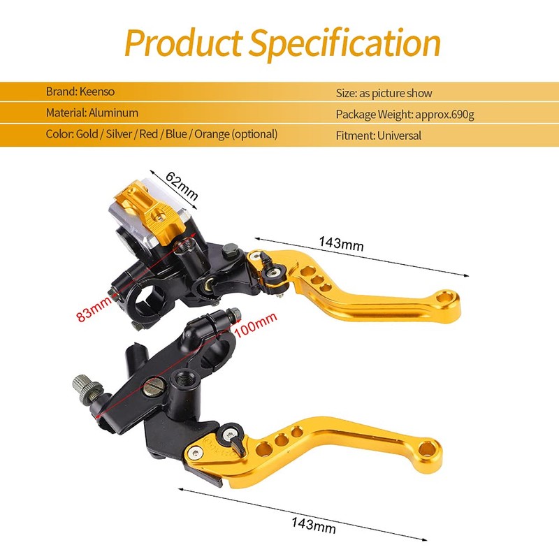 1 Pair Motorcycle Brake and Clutch Levers Universal Brake Clutch