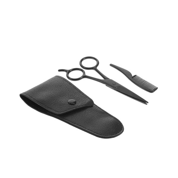 MERRYHAPY 3pcs Mustache Scissors Set Beard Comb Nose Hair Clipper