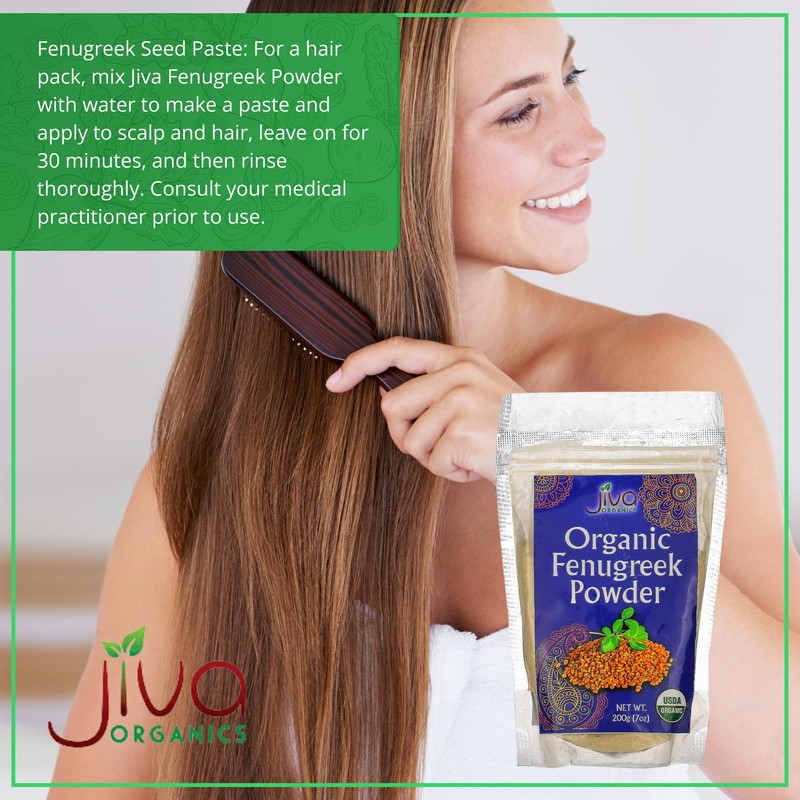 Jiva Organics Organic Fenugreek Powder 7oz Bag - Gluten Free,