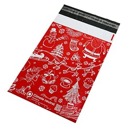 10 X 14 inch (50 Pack) RED Christmas XMAS Poly Postal Self Seal Bags Strong Mailing Bags Postage Packaging Assorted Mailers Posting Shipping Post Parcels Package Bags