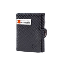 Triveon Smart Wallet with Coin Pocket - Card Case, Wallet, ID & Card Sleeves for Men, Smart Wallet, Card Wallet, Small Wallet, Slim, RIFD Protection, carbon, Modern