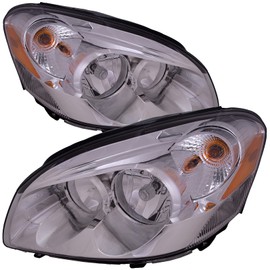 HEADLIGHTSDEPOT Chrome Housing Halogen Headlights w/Corners Compatible with Buick Lucerne 2006-2011 CXL SE CXS SUPER Includes Left Driver and Right Passenger Side Headlamps