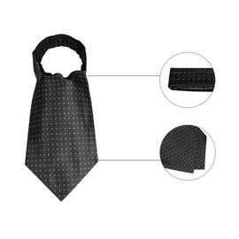 Allegra K Men's Polka Dots Self-Tied Neck Cravat Tie Ascot Tie Formal Party Cravats Black One Size