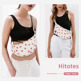 HiTotes Corduroy Crescent Bag for Women Strawberry Cross Body Bag Half Moon Bag Crescent Shoulder Bag Dumpling Bag Hobo Bag Sling Bag