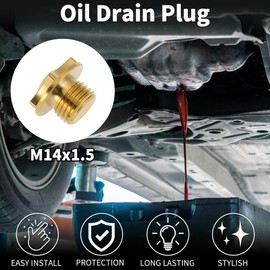 Partuto M14*1.5 Oil Drain Plug Titanium Alloy Oil Pan Drain Bolt Screw Thread Repair Gold Tone 1 Pcs