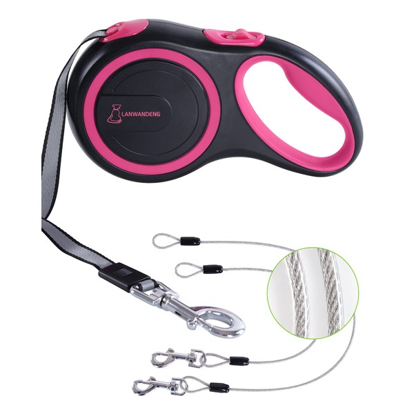 26FT Heavy Duty Retractable Dog Leash with 2 Chew Proof