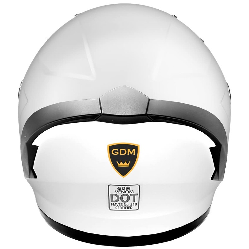 GDM Venom Motorcycle Helmet Full Face (Gloss White - Gold