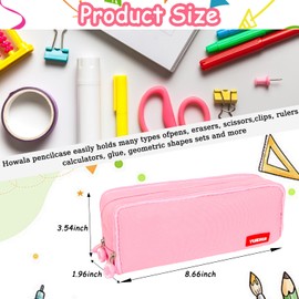 OWill Pencil Case, Large Capacity Pencil Case with 3 Compartments,Children's Pencil Case Gifts for Girls and Boys Holiday for Primary Students, School Bag for Birthday Gifts (Pink)