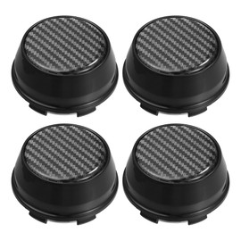 ACROPIX 66mm OD Universal 6 Clips Car Wheel Tyre Rim Center Hub Caps Covers for Vehicle with Sticker Black - Pack of 4