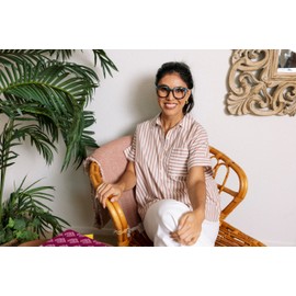 Peepers by PeeperSpecs Oprah's Favorite Women's Showbiz Oversized Blue Light Blocking Reading Glasses - Marine Quartz/Blue +1.50