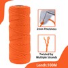 POPOYU 2mm Macrame Cord,100m Natural Cotton Macrame Rope,Orange Macrame Cotton