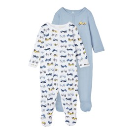 NAME IT Boys Organic Cotton Sleepwear Set, Blue (Dusty Blue)