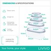 LIVIVO 5pc Stacking Food Storage Containers Set with Fitted Airtight