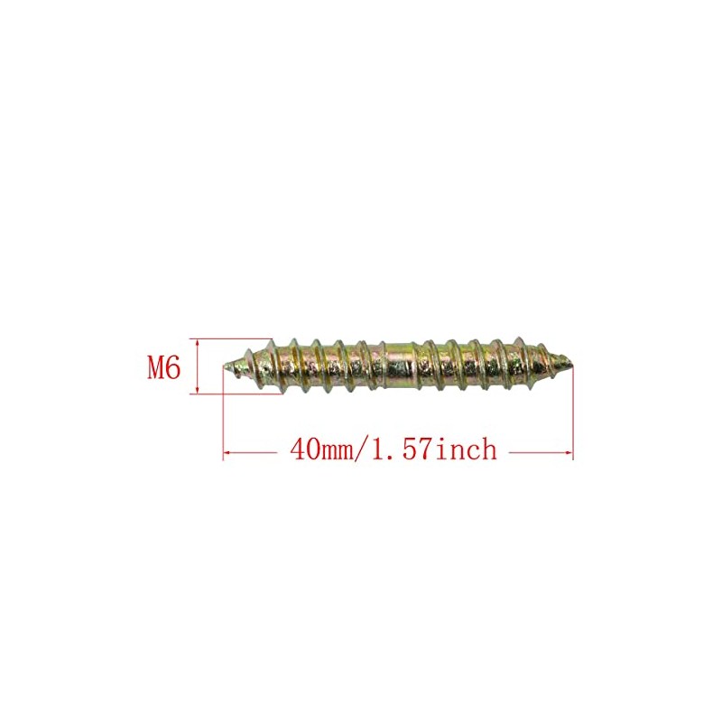 TAODAN 20pcs Dowel Screw Double Ended Wood Woodworking Furniture Connecting