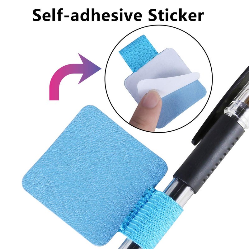 SLSON 12 Pack Notebook Pen Loop Holder Self-Adhesive Pen Holder