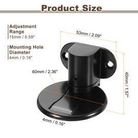 uxcell 2Pcs Magnetic Door Stopper, Silent Magnetic Floor Door Stop, Adjustable Floor Door Catch with Adhesive Tape and Screws Shock Absorbing for Bedroom Office Bathroom, Black